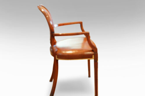 Edwardian mahogany and leather desk chair