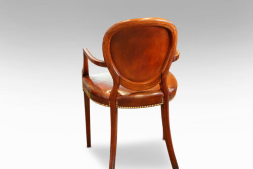 Edwardian mahogany and leather desk chair