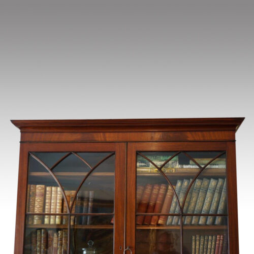 George III mahogany library bookcase,4