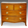 George III small mahogany bow fronted chest of drawers