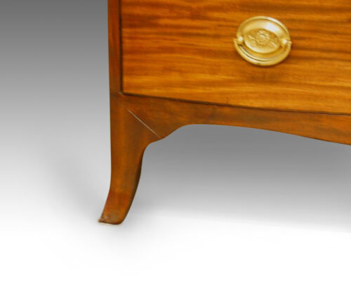 George III small mahogany bow fronted chest of drawers