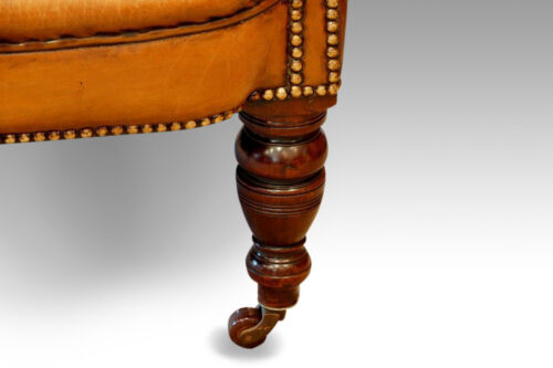 Victorian button-back leather easy chair