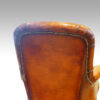 William IV mahogany leather button-back reading easy chair