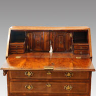 George III walnut bureau interior