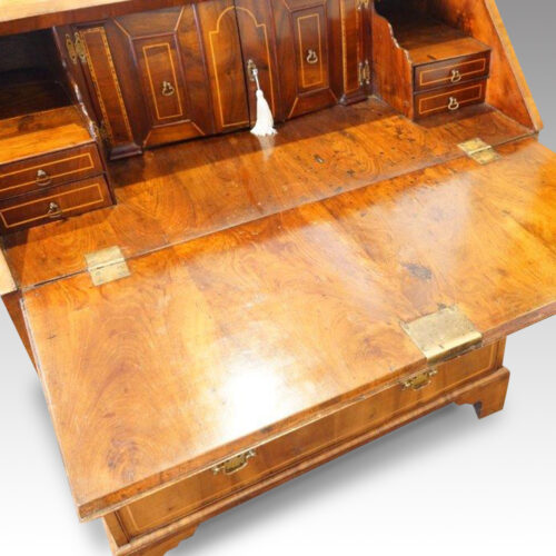 George III walnut bureau fall
