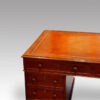 Victorian small mahogany partners desk tooled leather