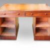 Victorian small mahogany partners desk cupboard open