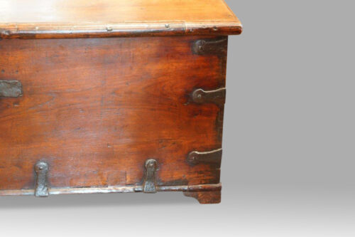 Colonial hardwood trunk iron binding