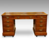 Edwardian large oak pedestal desk