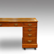 Edwardian large oak pedestal desk pedestal