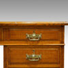 Edwardian large oak pedestal desk drawer detail