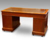 Edwardian oak pedestal desk rear