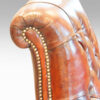 Pair of Edwardian leather club chair brass studding