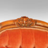 Victorian open-arm button-back chair fine carving