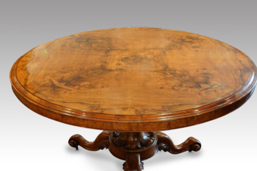 Victorian burr walnut circular dining table