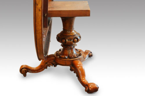 Victorian burr walnut circular dining table base