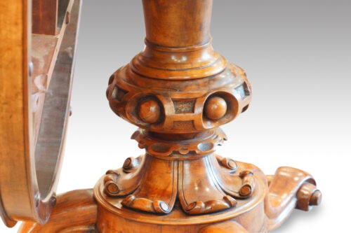 Victorian burr walnut circular dining table column