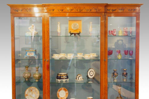Edwardian decorated display cabinet