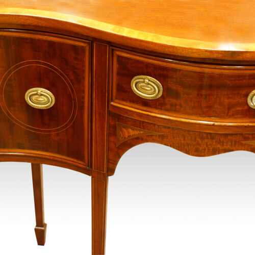 Edwardian inlaid serpentine small sideboard,3