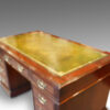 Edwardian mahogany pedestal desk leather