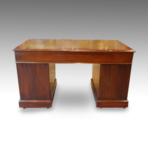 Edwardian mahogany pedestal desk rear