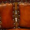 Edwardian oak and leather desk chair panel