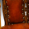 Edwardian oak and leather desk chair back panel