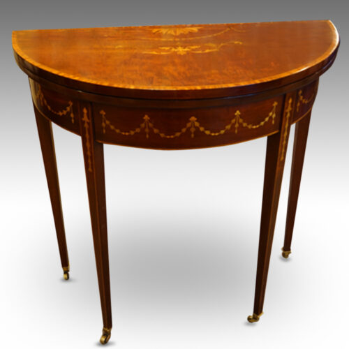 Edwardian small demi-lune card-table,1