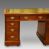 Edwardian walnut pedestal desk drawers
