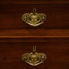 Edwardian walnut pedestal desk handles
