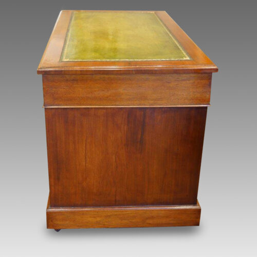 Edwardian walnut pedestal desk side