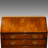 George III inlaid walnut bureau 1