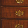 George III inlaid walnut bureau, handles