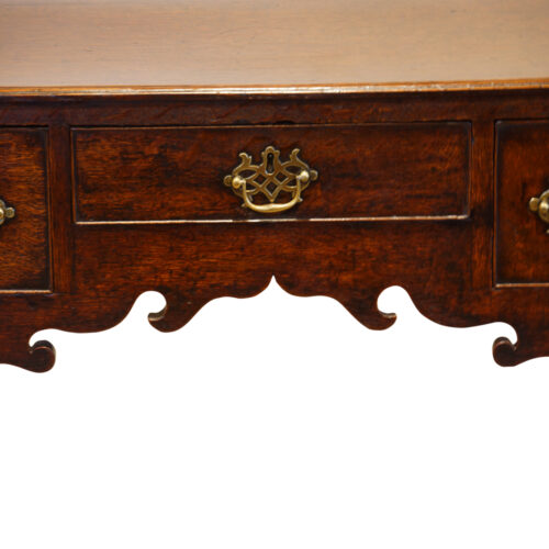 Georgian oak lowboy central drawer