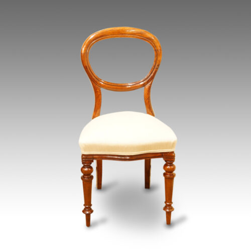 Set of 6 Victorian mahogany balloon back dining chairs, single
