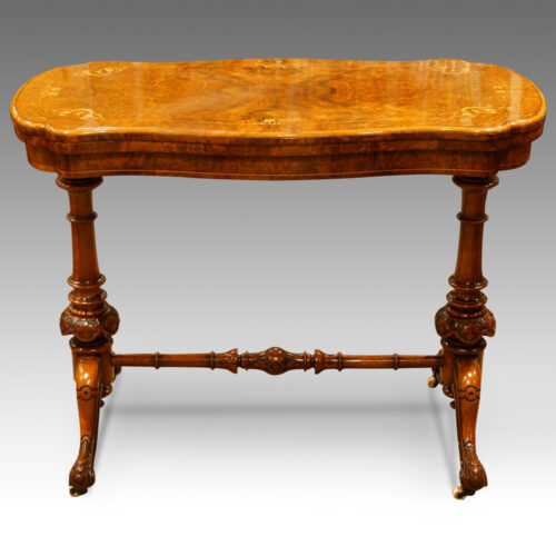 Victorian shaped inlaid walnut cardtable