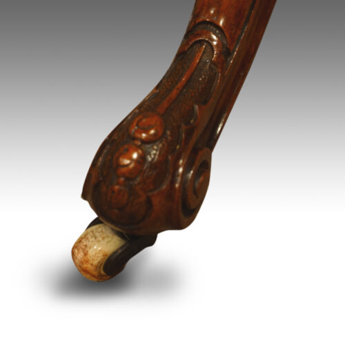 Victorian shaped inlaid walnut cardtable carved toe