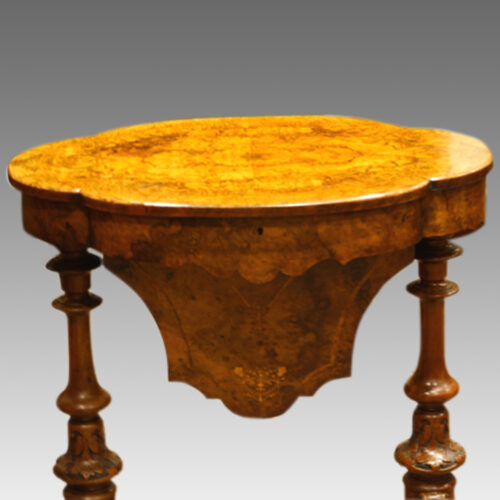 Victorian inlaid walnut shaped work-table,1