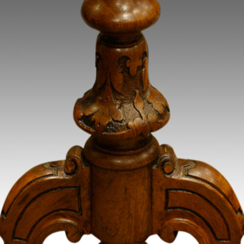 Victorian inlaid walnut shaped work-table end carving