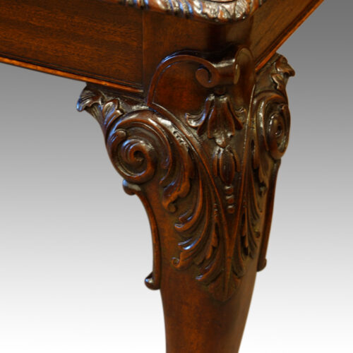 Edwardian mahogany dining table carving