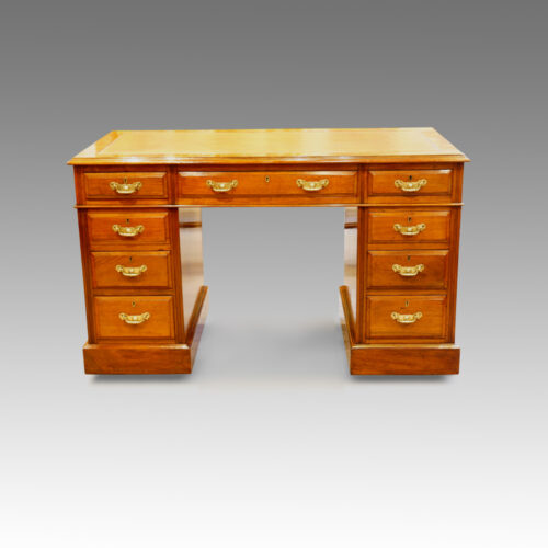 Victorian walnut pedestal desk