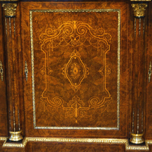 Victorian inlaid walnut credenza