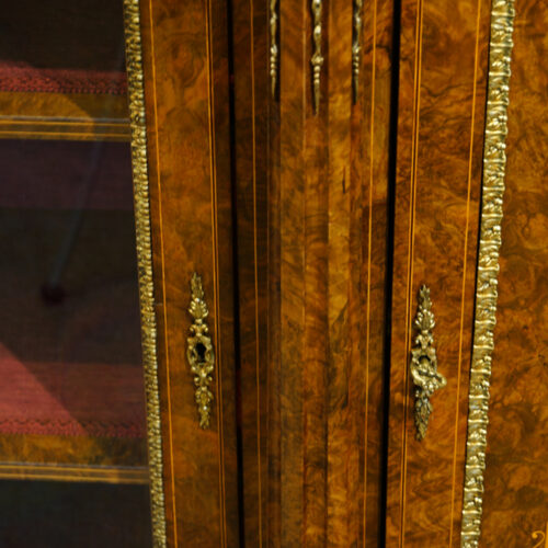 Victorian inlaid walnut credenza