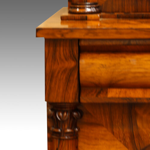 William IV bookcase drawer detail