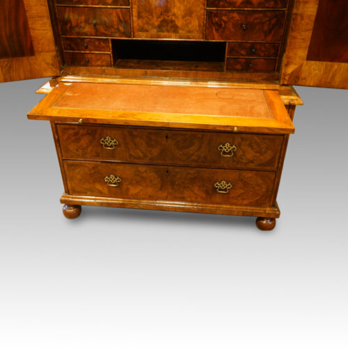 Queen Anne walnut fitted cabinet slide