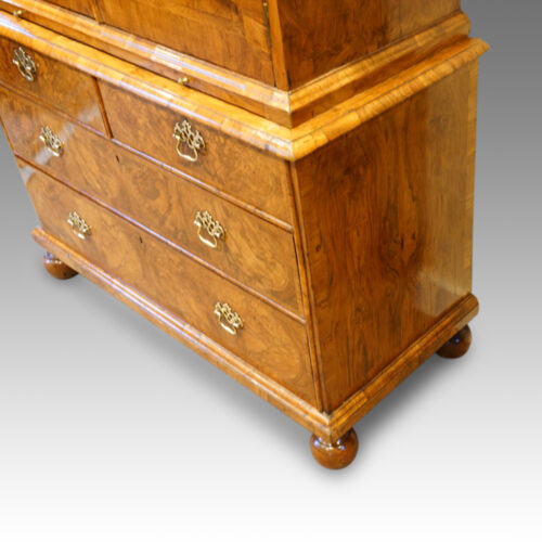 Queen Anne walnut fitted cabinet base