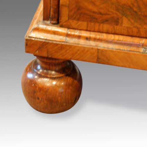 Antique walnut chest turned feet