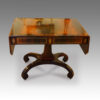Regency brass inlaid sofa table on scroll feet,1