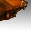 Regency brass inlaid sofa table on scroll feet,6