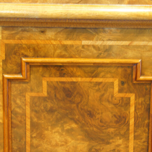 Victorian inlaid walnut bedside cabinet,4